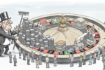 caricature image of an economy as a casino