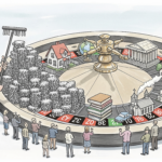 caricature image of an economy as a casino