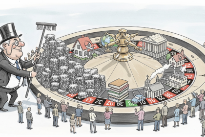 caricature image of an economy as a casino
